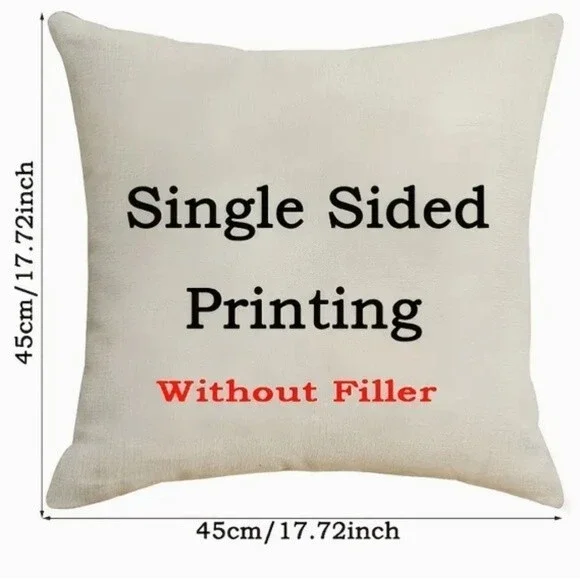 NEW MERRY CHRISTMAS VINTAGE RED TRUCK PUPPY DOG TREE LINEN PILLOW COVER 17.7" - Picture 2 of 4